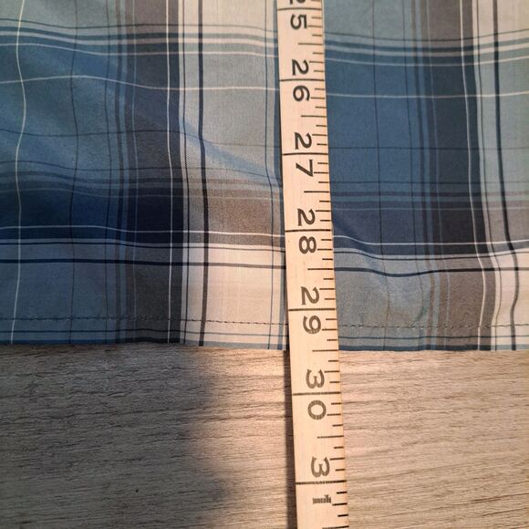 Kuhl Button Up Shirt Blue Mens Size Large Short Sleeve Plaid Outdoors - Picture 8 of 10